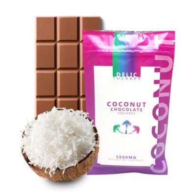 Delic Therapy – Shroom Chocolate Squares Coconut