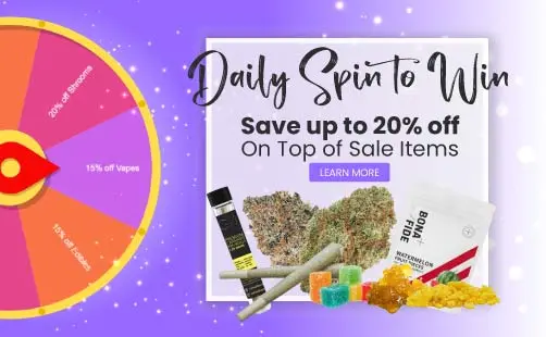 Weeddelivery.io Spin to Win Daily Discounts and Prizes